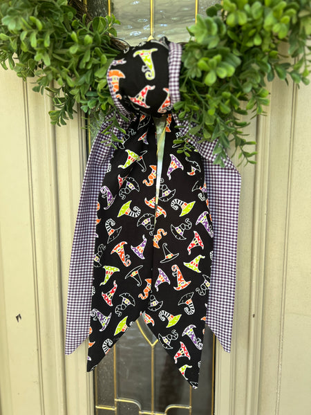 Purple Gingham & Halloween Wreath Sash