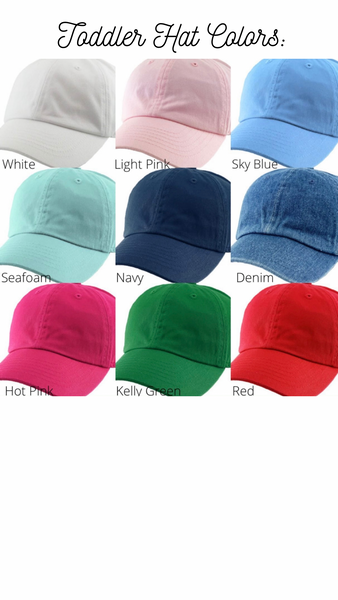 Toddler Fabric Initial Hats -  PRE ORDER