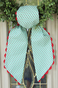 Green & Red Ric Rac Christmas Wreath Sash