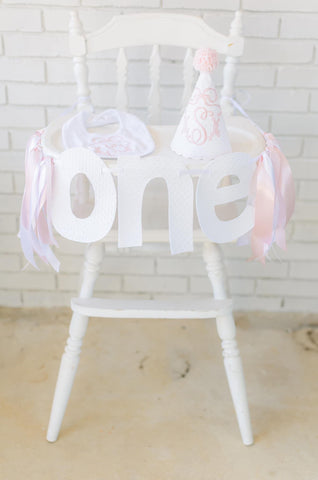 Pink/White "ONE" Banner