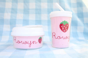 Strawberry Sippy or Straw Snack Set