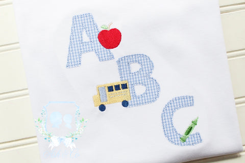 Back to School - Boys Shirt - "ABC" Applique