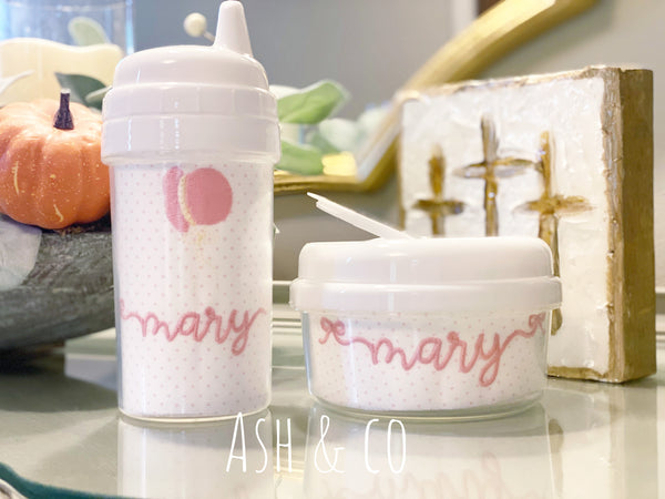 Sippy or Straw Snack Set
