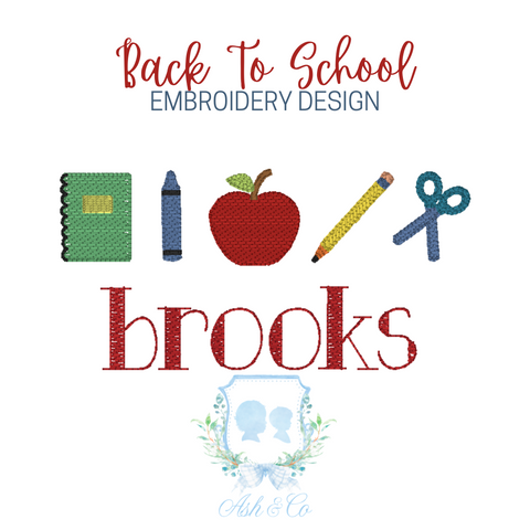 Back to School - Boys Shirt - School Supplies Embroidery Design