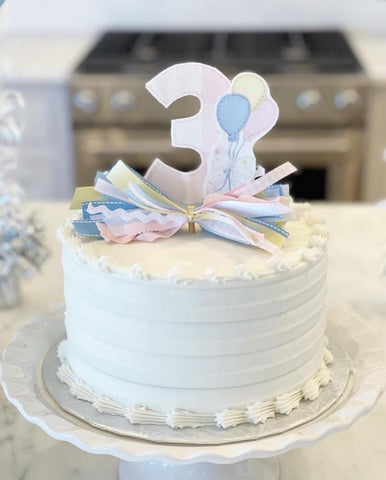Number Cake Topper with Balloons